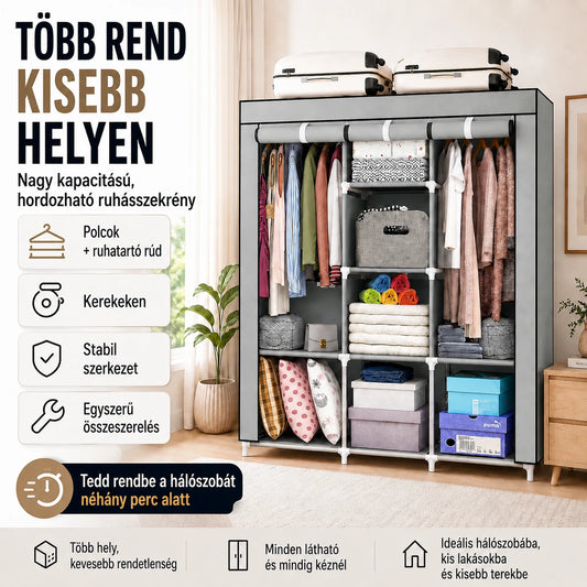 SmartCloset - Komplett gardrób, percek alatt összeszerelhető